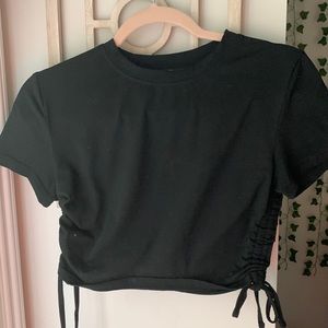 Black Side Tie Crop Top Size M